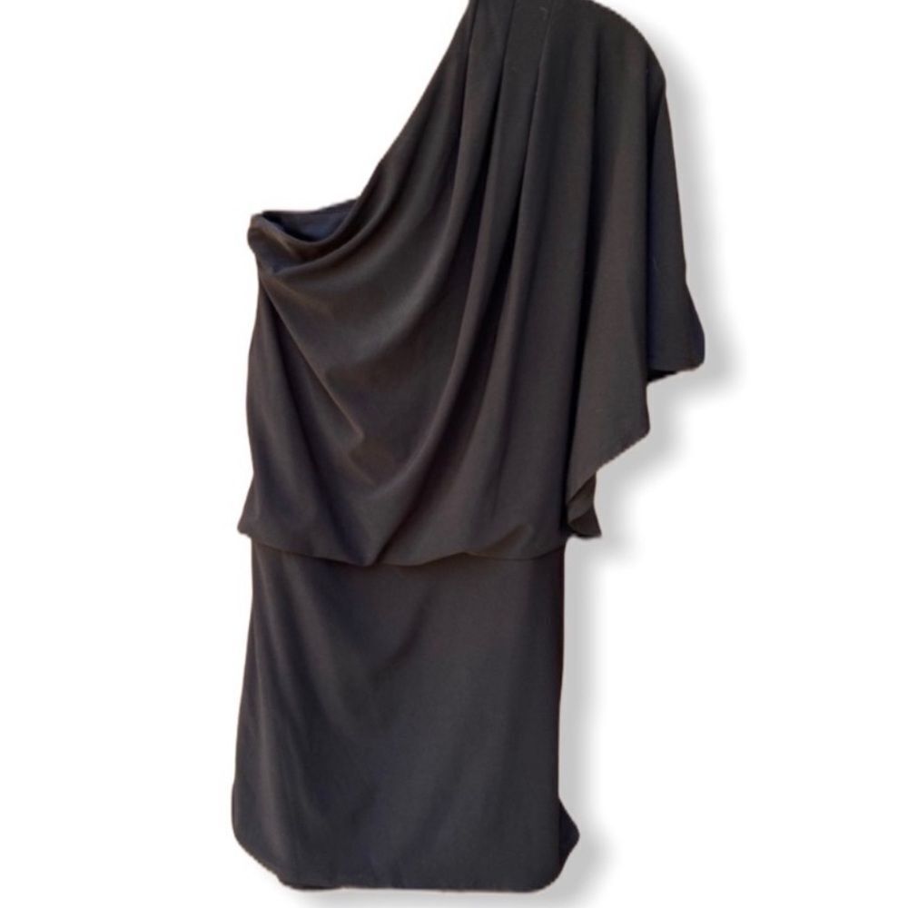 Jessica Simpson One Shoulder Draped Dress Black